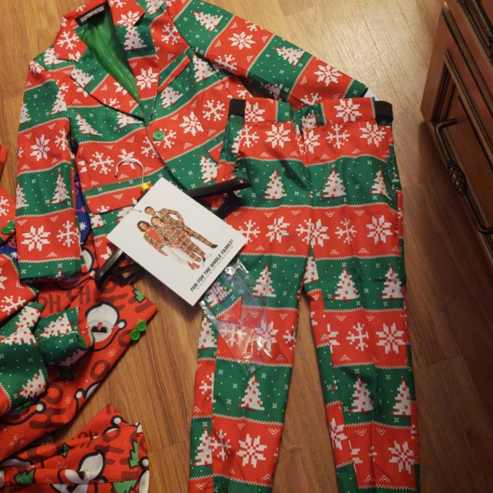 boys "ugly sweater" Christmas suit set